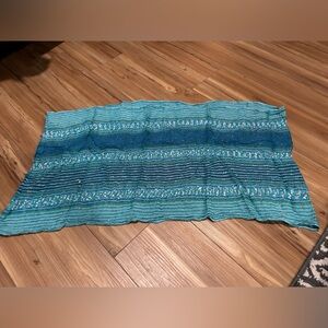 Turquoise and Blue Textured Infinity Scarf